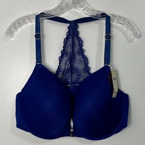Cacique 44DD Royal Blue Convertible Back Plunge Bra